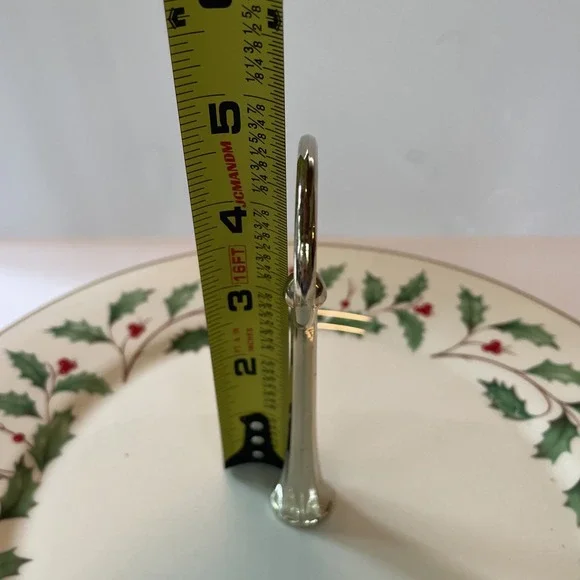 Lenox Holiday VTG Serving Plate W/Handle Cookie Made in USA 11" Round - Picture 7 of 7
